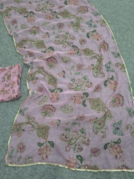 Dazzling Lavender Tabby Silk Saree with Unstitched Mirror Work Blouse at Wholesale  Silk Sarees Wholesale