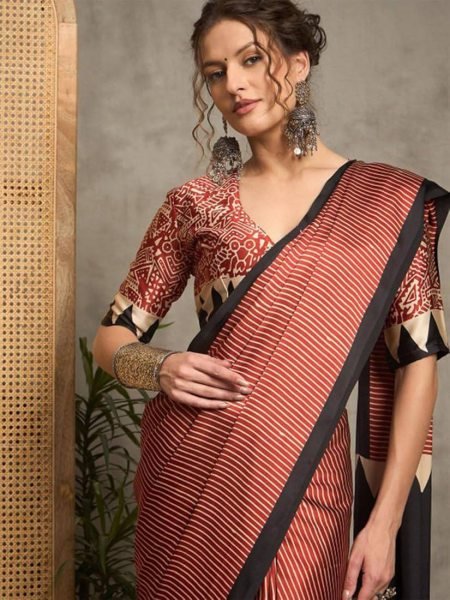 Dazzling Maroon Designer Semi Gajji Soft Silk Saree with Traditional Look for Women Silk Sarees Wholesale