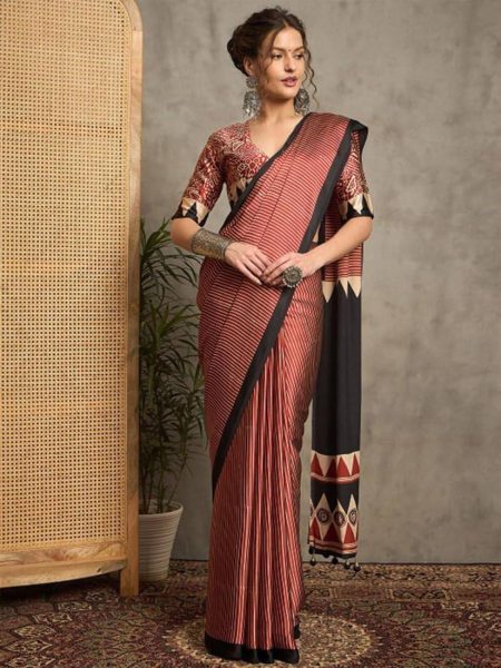 Dazzling Maroon Designer Semi Gajji Soft Silk Saree with Traditional Look for Women Silk Sarees Wholesale