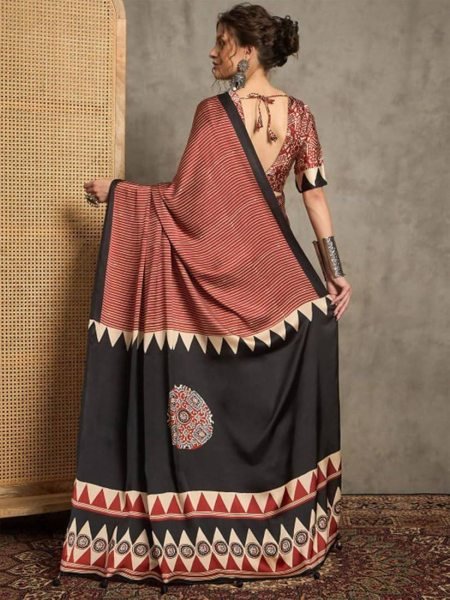Dazzling Maroon Designer Semi Gajji Soft Silk Saree with Traditional Look for Women Silk Sarees Wholesale