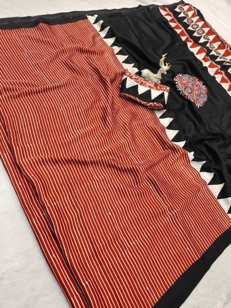 Dazzling Maroon Designer Semi Gajji Soft Silk Saree with Traditional Look for Women Silk Sarees Wholesale