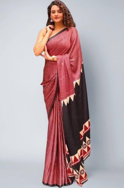 Dazzling Maroon Designer Semi Gajji Soft Silk Saree with Traditional Look for Women Silk Sarees Wholesale