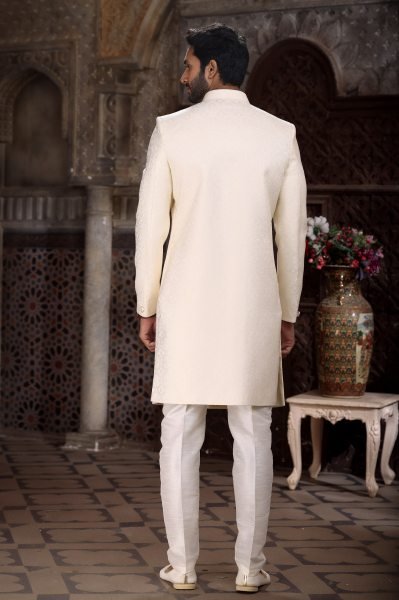 Dazzling Off White Stylish Indo Western Dress for Men Festive Collection Kurta Pajama Wholesale