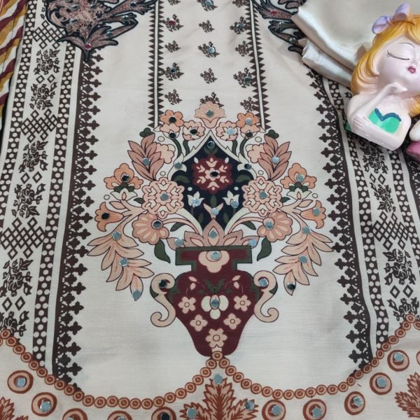 Dazzling Pakistani Maslin Mirror Work Suit with Dupatta for Office Wear Cotton Kurtis Wholesale