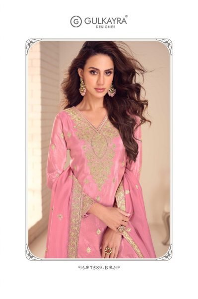 Dazzling Pink Embroidered Kurta With Sharara And Dupatta From Devine   Embroidery Suits Wholesale
