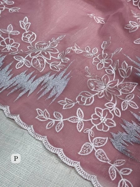 Dazzling Pink Heavy Thread Work Saree With Unstitch Matching Saree at Manufacturer  Embroidery Sarees Wholesale