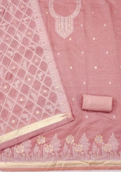 Dazzling Pink Premium Chanderi Weaving Suit Set for Women Boutique Collection Color Set Matching Dress Material Wholesale