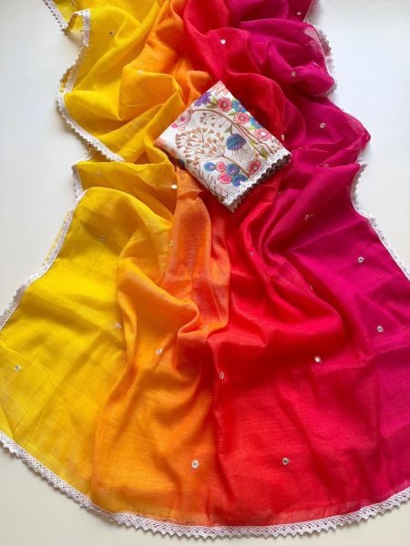 Dazzling Purple Shards Premium Summer Linen Saree Collection for Women Embroidery Sarees Wholesale