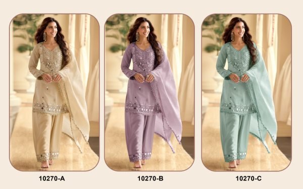 Dazzling Purple Simar Silk Top Palazzo Set with Mirror Work Belt For Festival Designer Plazzo Salwar Suits Wholesale