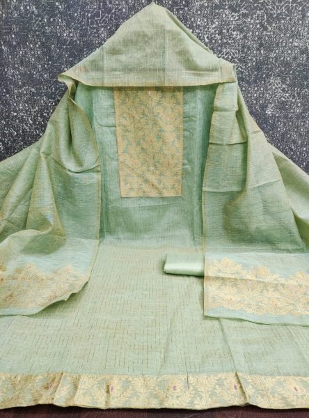 Dazzling Sky Blue Festive Wear South Silk Jacquard Suit with Designer Daman Color Set Matching Dress Material Wholesale