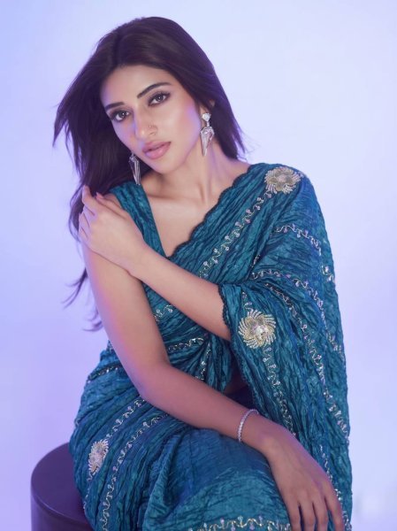 Dazzling Teal Blue Crush Saree with All Over Embroidery Work For Festival  Designer Wedding Sarees Wholesale