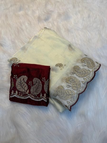 Dazzling White Wholesale Designer Saree for Resellers at Best Rate Embroidery Sarees Wholesale