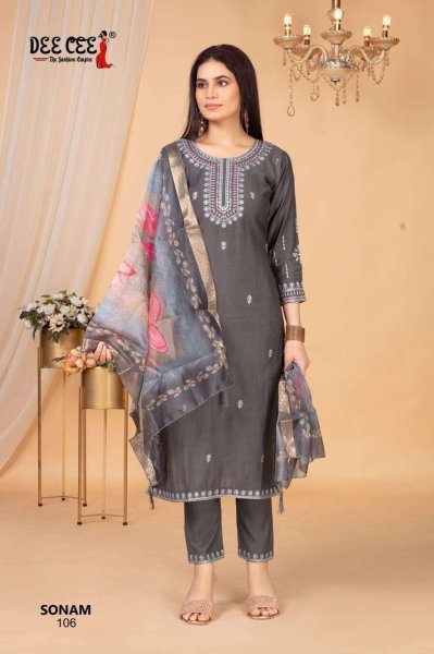 Deecee Sonam Vatican Suit Set Embroidered Kurti with Digital Dupatta  Full Set Kurti