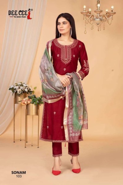 Deecee Sonam Vatican Suit Set Embroidered Kurti with Digital Dupatta  Full Set Kurti