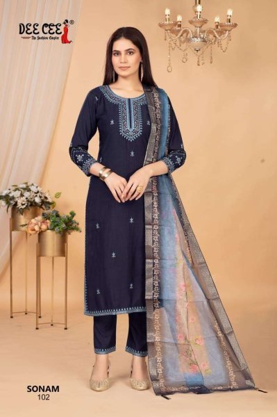 Deecee Sonam Vatican Suit Set Embroidered Kurti with Digital Dupatta  Full Set Kurti