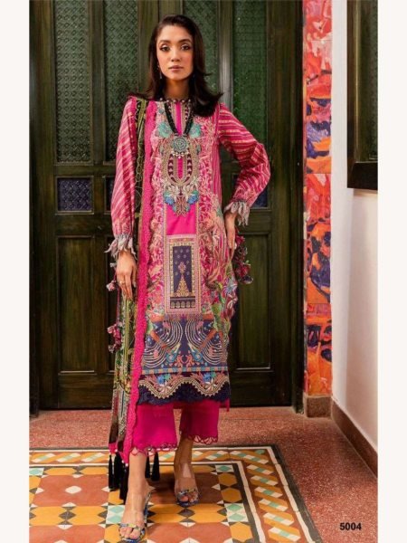 Deepsy Bliss Lawn Pure Cotton Embroidered Pakistani Suit Material with Chiffon Dupatta Pakistani Suits Wholesale