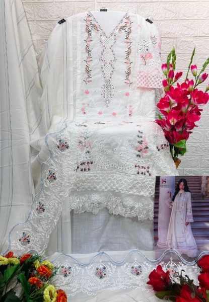 Deepsy Rangrasiya Pakistani Pure Cotton Salwar Suit with Self Embroidery   Designer Dupatta Wholesale Collection from Surat Pakistani Suits Wholesale