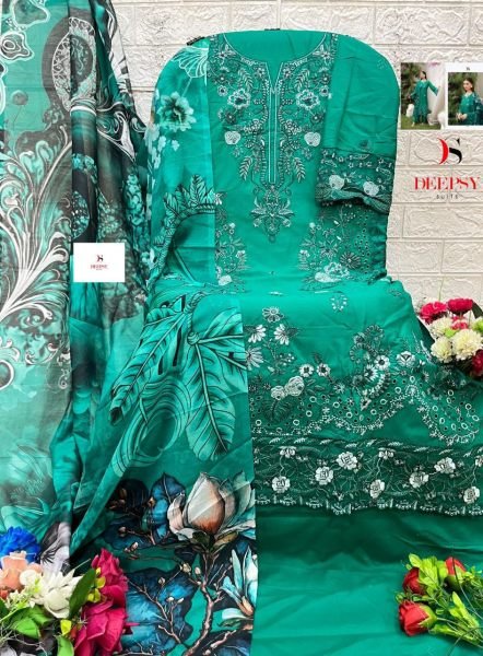 DEEPSY Suits ELAN VOL 4 Cotton Embroidery Heavy Salwar Kameez  Pakistani Suits Wholesale