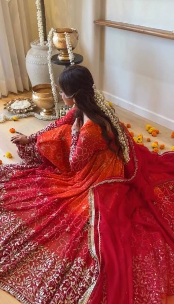 Delightful Orange Ready to Wear Faux Georgette Kurti Pant Dupatta Set for Women Ready To Wear Collection