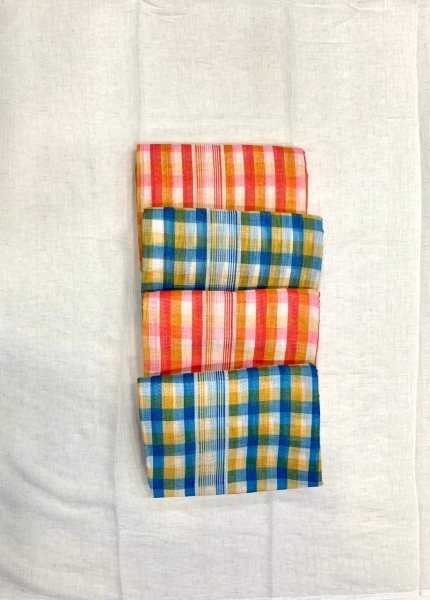 Delightful Sky Blue Check Print Linen Cotton Saree with Matching Blouse Printed Cotton Sarees Wholesale