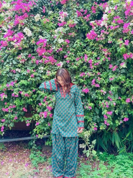 Delightful Teal Crepe Farshi Suit With Minimal Neck Border At Direct Supplier Price Ready To Wear Collection