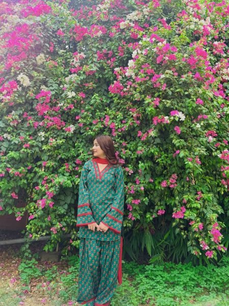 Delightful Teal Crepe Farshi Suit With Minimal Neck Border At Direct Supplier Price Ready To Wear Collection