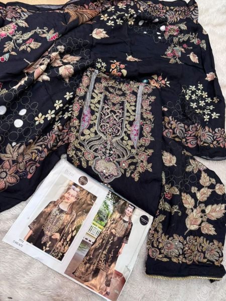 Design No 1672 Pure Viscose Muslin Digital Print and Aari Work Pakistani Suit from Mehboob Collection Wholesale Printed Salwar Kameez 