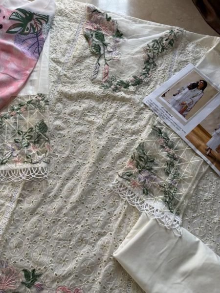 Design No.176 E Cotton Embroidered Suit Set with Maslin Digital Print Dupatta from Johra Catalog  Cotton Salwar Kameez Wholesale