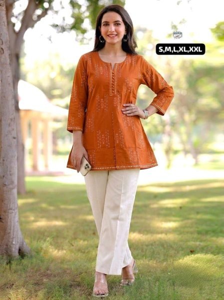 Designer 60×60 Cotton Jaipuri Printed Tunic Top for Women daily wear Tunics kurti