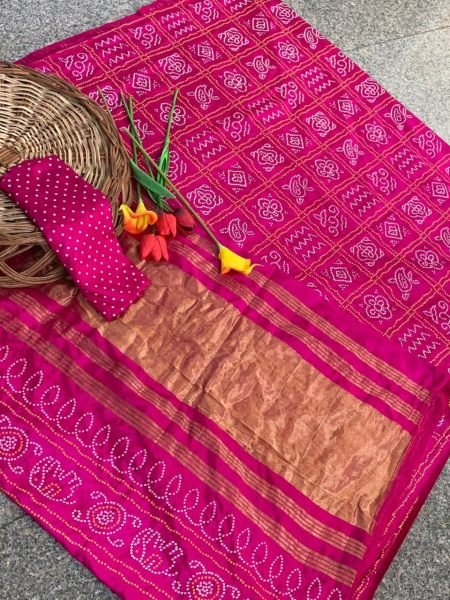 Designer Bandhani Silk Saree in Tafeta Fabric Top Wholesale Collection for New Year 2025 Bandhej Sarees Wholesale