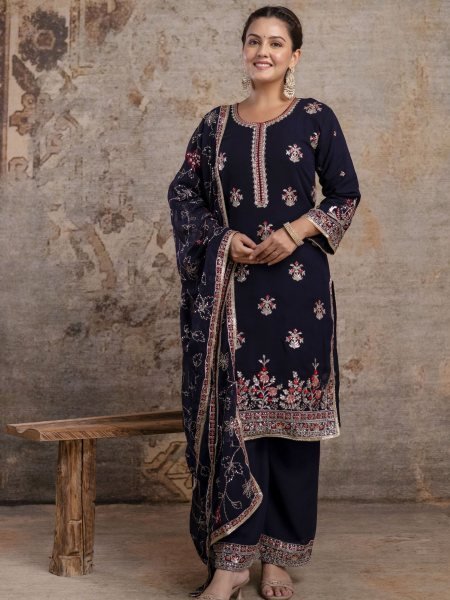 Designer Black Sharara Set with Chinon Dupatta for Wedding Wear Kurtis