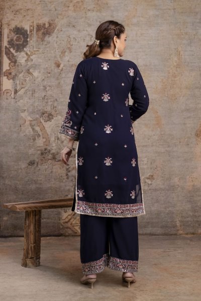 Designer Black Sharara Set with Chinon Dupatta for Wedding Wear Ready To Wear Collection