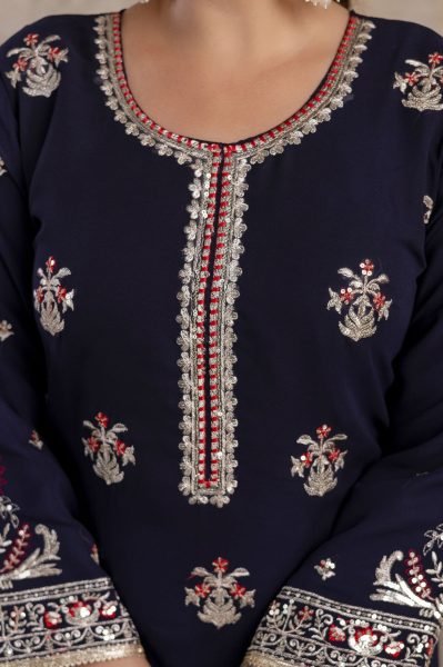 Designer Black Sharara Set with Chinon Dupatta for Wedding Wear Ready To Wear Collection
