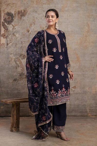 Designer Black Sharara Set with Chinon Dupatta for Wedding Wear Ready To Wear Collection