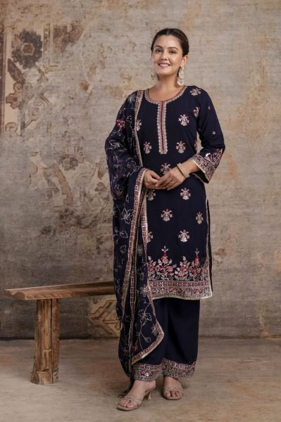 Designer Black Sharara Set with Chinon Dupatta for Wedding Wear Ready To Wear Collection