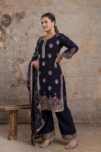 Designer Black Sharara Set with Chinon Dupatta for Wedding Wear Ready To Wear Collection