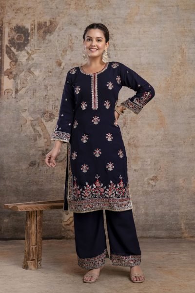 Designer Black Sharara Set with Chinon Dupatta for Wedding Wear Ready To Wear Collection