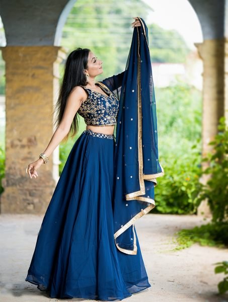 Designer blue lehenga choli for women indian wedding lehenga choli party wear Designer Lehenga Choli