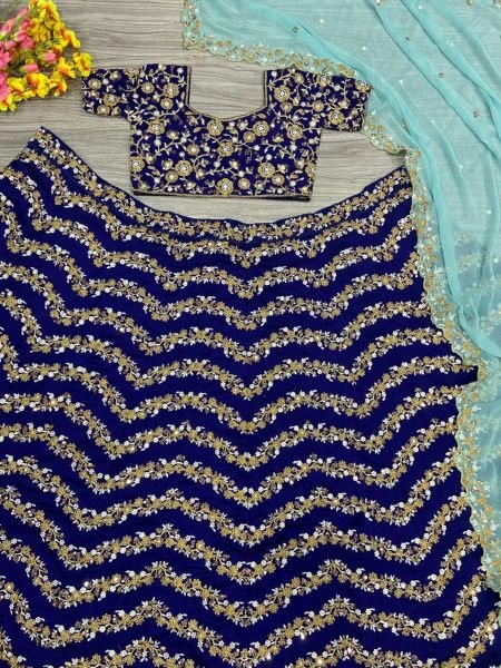 Designer Bollywood Style Chinon Silk  Lehenga With Beautiful Embroidery Work Designer Lehenga Choli