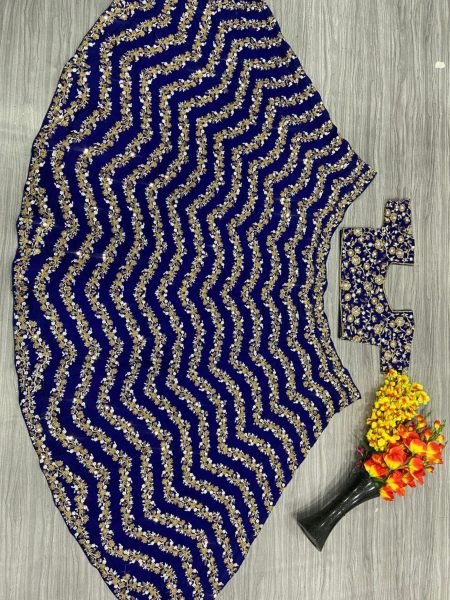 Designer Bollywood Style Chinon Silk  Lehenga With Beautiful Embroidery Work Designer Lehenga Choli