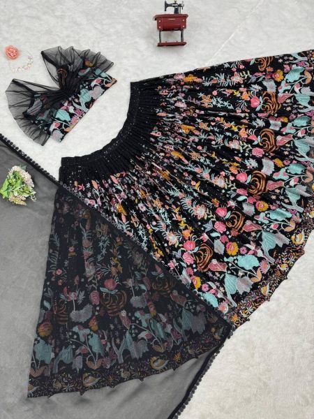 Designer Bollywood Style Foux Georgette Lehenga With Beautiful Sequence Work At Wholesale Rate Bollywood Lehenga Choli