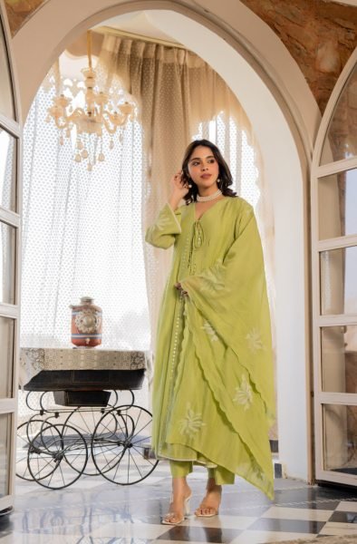 Designer Chanderi Kurti Set with Embroidery Work for Women office wear Embroidery Kurtis 