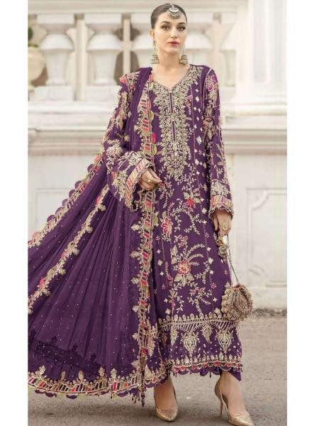 Designer Chiffon With Embroidery and hand work  Pakistani Suit Catalog Wholesalers Salwar Kameez