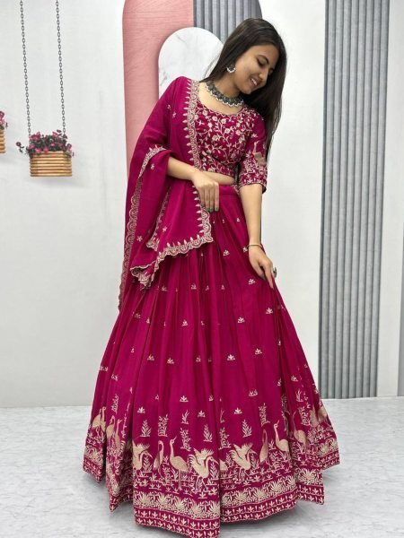 Designer Chinon Lehenga Choli Set with Intricate Embroidery Ready to Wear Outfit Best Wholesale Price  Lehenga