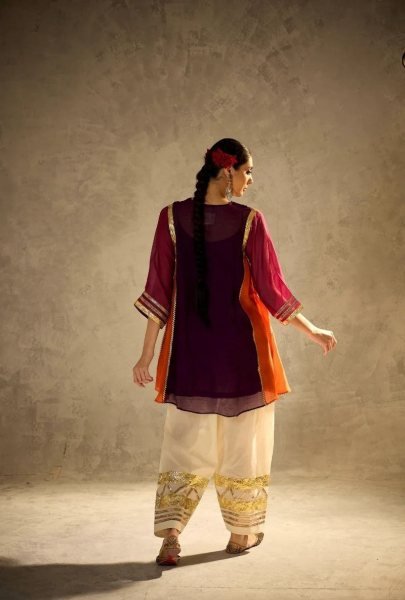 designer co ord kurti set trendy Chanderi outfits for  summer season CO ORD Sets