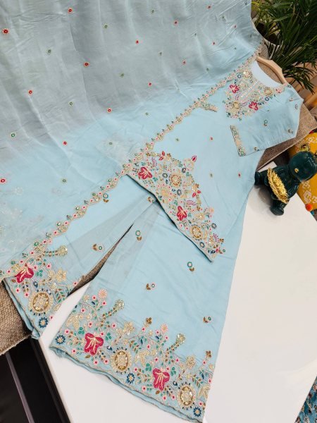 Designer Coding Embroidery Sharara Set for Women Ready To Wear Collection