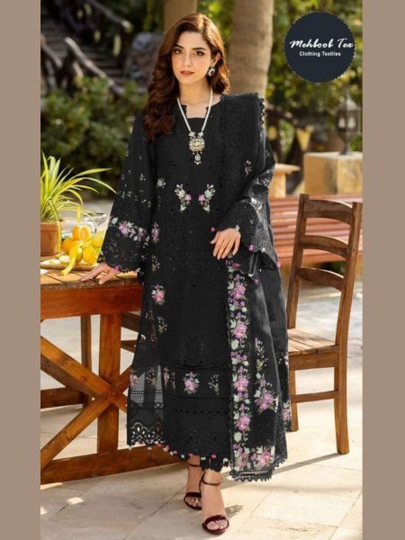 Designer Cotton Salwar Suit with Heavy Embroidery  Dupatta Mehboob Tex 1675G