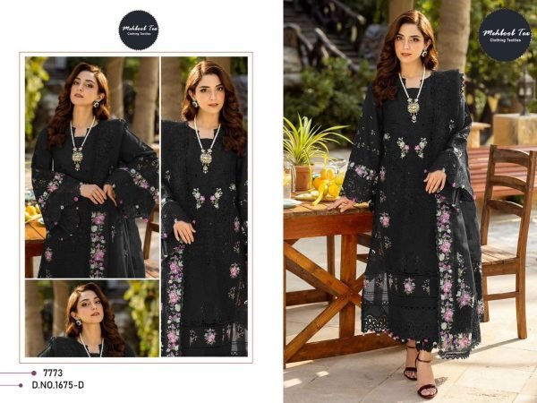 Designer Cotton Salwar Suit with Heavy Dupatta Embroidery Mehboob Tex 1675G Pakistani Suits Wholesale