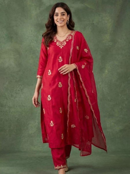 Designer Cotton Silk Kurta Pant Set with Organza Dupatta for Resellers and Retailers Kurtis