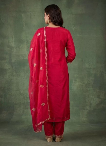 Designer Cotton Silk Kurta Pant Set with Organza Dupatta for Resellers and Retailers Embroidery Kurtis 